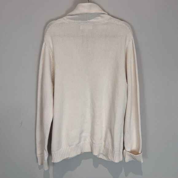 Men's Goodthreads Cardigan Sweater XL Button Up Ivory 100% Cotton grandpa - Picture 2 of 6
